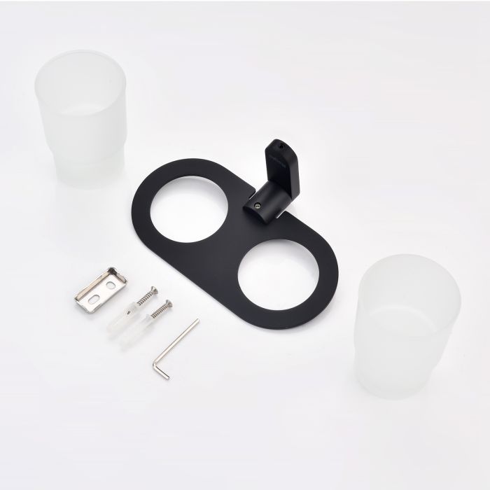 Держатель + 2 Стакана Raglo черный R300.08.06