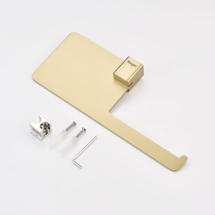 Бумагодержатель с полочкой для телефона Raglo сатин золото R301.03.03