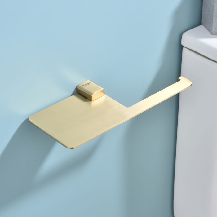 Бумагодержатель с полочкой для телефона Raglo сатин золото R301.03.03