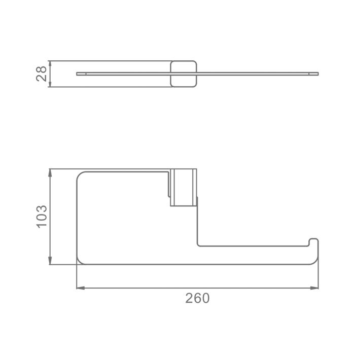 Бумагодержатель с полочкой для телефона Raglo черный R301.03.06