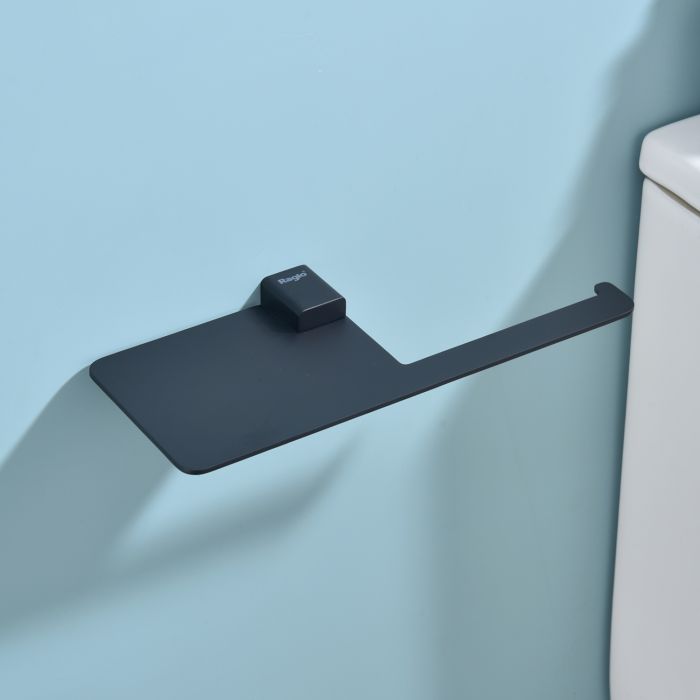 Бумагодержатель с полочкой для телефона Raglo черный R301.03.06