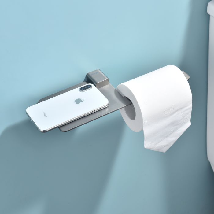 Бумагодержатель с полочкой для телефона Raglo графит R301.03.09