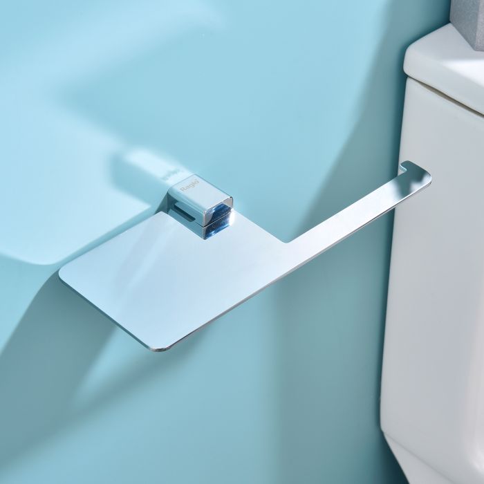 Бумагодержатель с полочкой для телефона Raglo хром R301.03