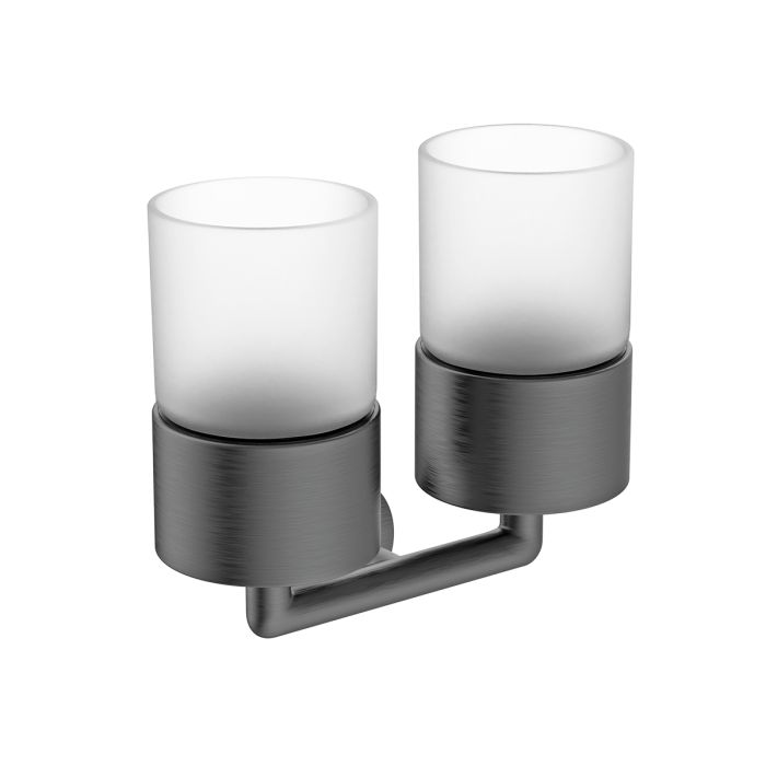 Держатель + 2 Стакана Raglo оружейная сталь R320.08.09