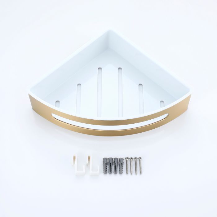 Полка для ванной комнаты угловая Raglo золотой сатин R340.01.03