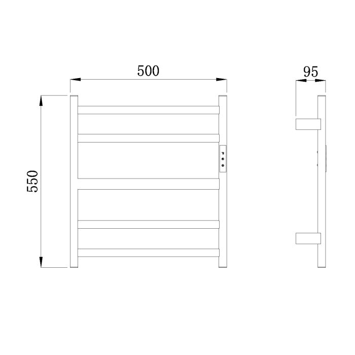 Полотенцесушитель электрический Raglo сатин R350.01.05 (500х550х95)