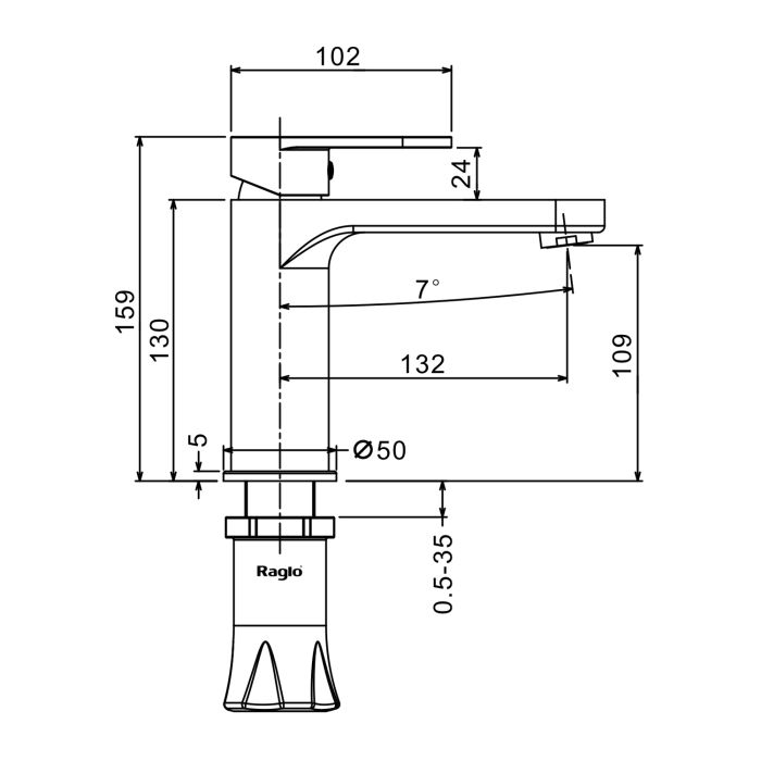 Смеситель для раковины Raglo графит R50.10.09