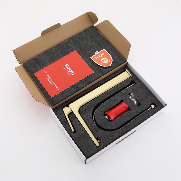 Смеситель для раковины высокий Raglo сатин золото R51.15.03