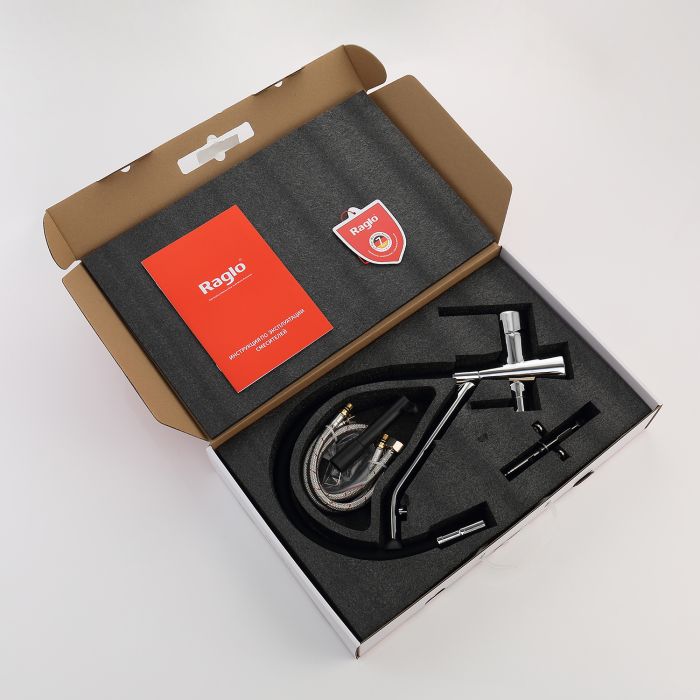 Смеситель для кухни со съемным изливом на магните и подключением фильтра питьевой воды Raglo хром R80.62