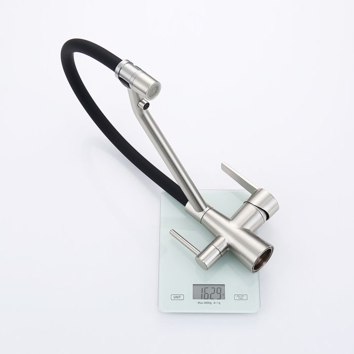 Смеситель для кухни со съемным изливом на магните и подключением фильтра питьевой воды Raglo сатин R80.62.05