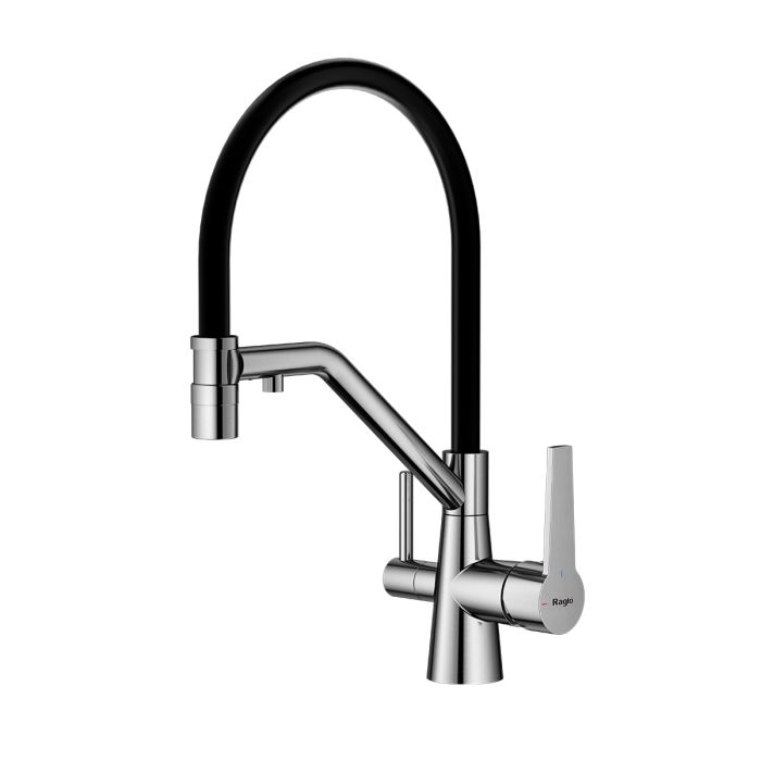 Смеситель для кухни со съемным изливом на магните и подключением фильтра питьевой воды Raglo сатин R80.62.05