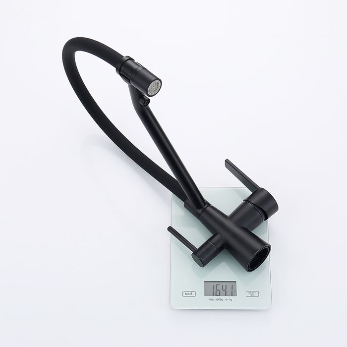 Смеситель для кухни со съемным изливом на магните и подключением фильтра питьевой воды Raglo черный R80.62.06