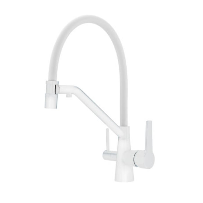 Смеситель для кухни со съемным изливом на магните и подключением фильтра питьевой воды Raglo белый R80.62.08