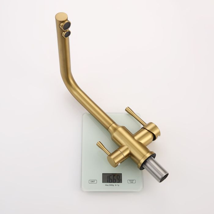 Смеситель для кухни с подключением к фильтру питьевой воды Raglo сатин золото R81.61.03