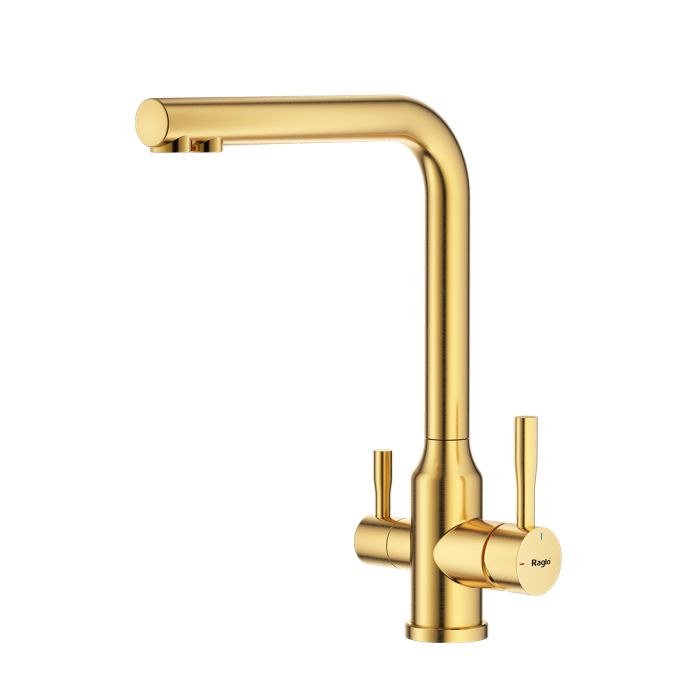 Смеситель для кухни с подключением к фильтру питьевой воды Raglo сатин золото R81.61.03