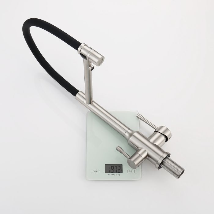 Смеситель для кухни со съемным изливом на магните и подключением фильтра питьевой воды Raglo сатин R81.63.05