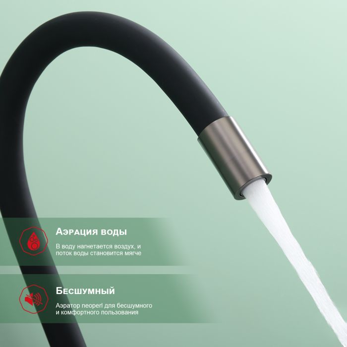 Смеситель для кухни с подключением к фильтру питьевой воды Raglo графит R81.64.09