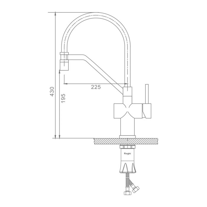 Смеситель для кухни со съемным изливом на магните Raglo сатин золото R86.41.03
