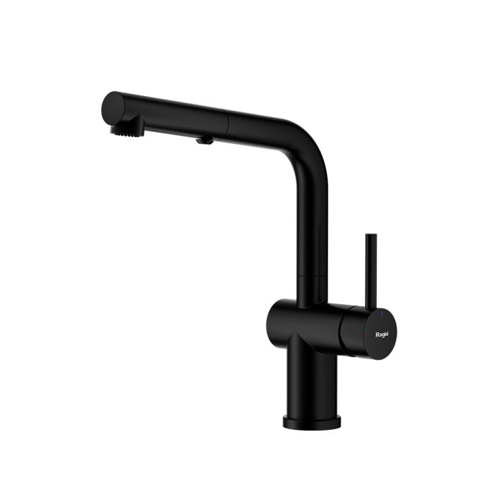 Смеситель для кухни с выдвижным изливом Raglo черный R86.49.06