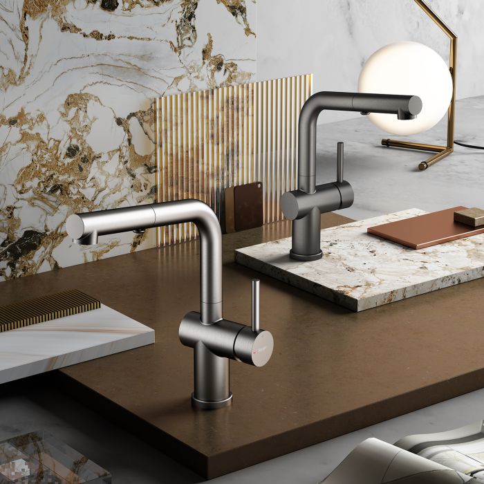 Смеситель для кухни с выдвижным изливом Raglo графит R86.49.09