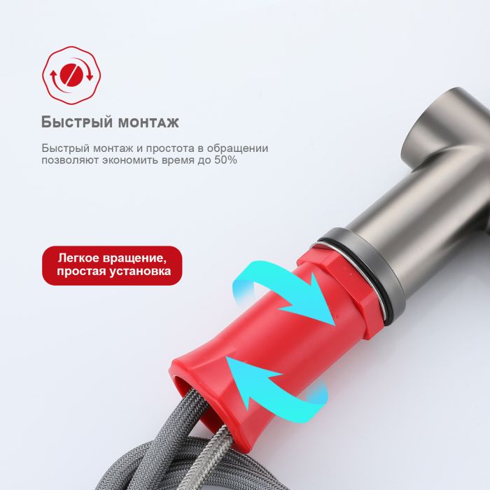 Смеситель для кухни с выдвижным изливом Raglo графит R86.49.09