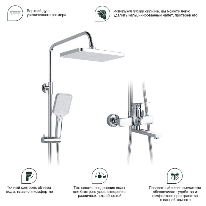 Душевая система Splenka хром S30.24