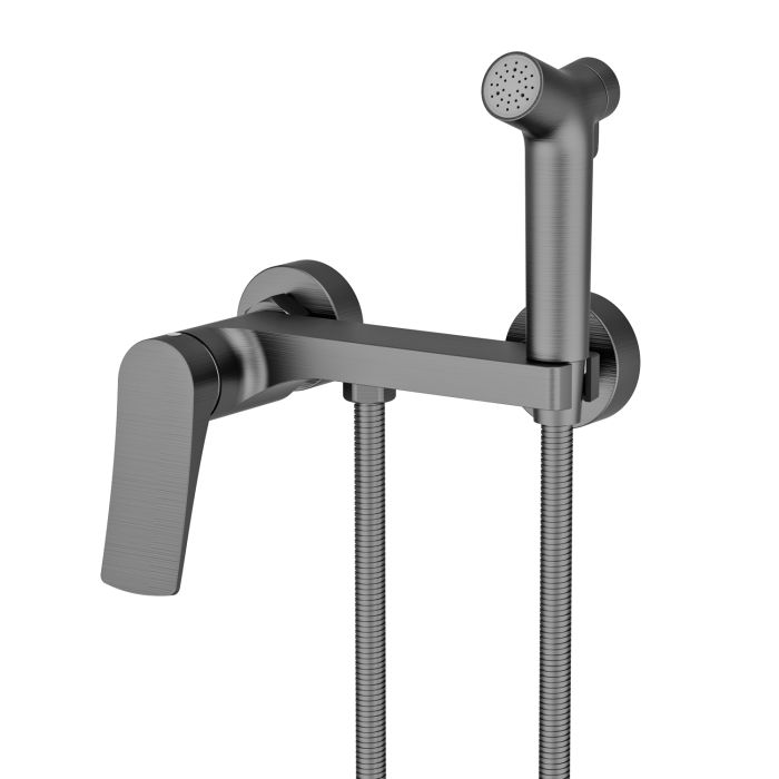 Смеситель с гигиеническим душем Splenka оружейная сталь S54.51.09