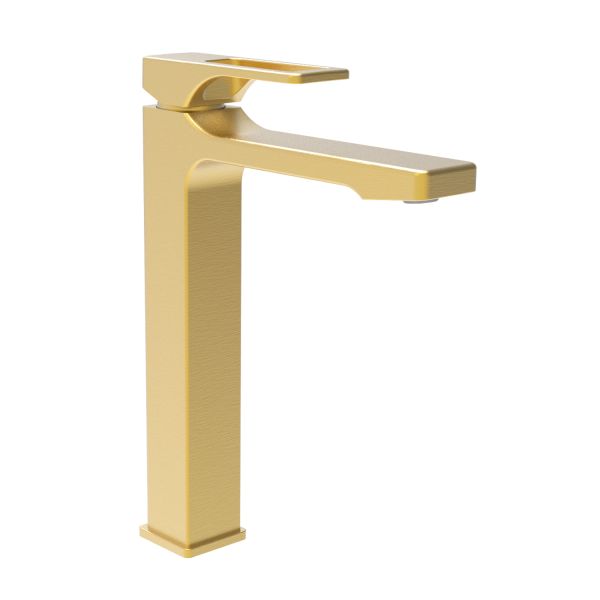 Смеситель для раковины высокий Splenka золотой сатин S55.15.03