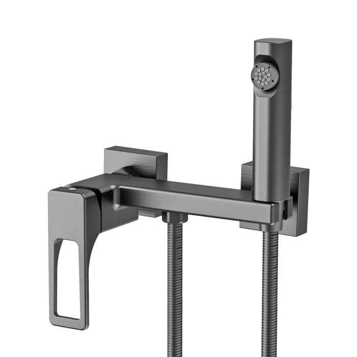 Смеситель с гигиеническим душем Splenka оружейная сталь S55.51.09