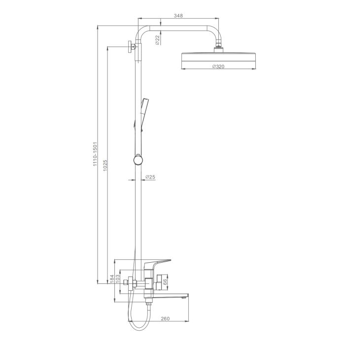 Душевая система Raglo хром R07.24