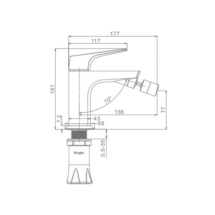 Смеситель для биде Raglo хром R07.50