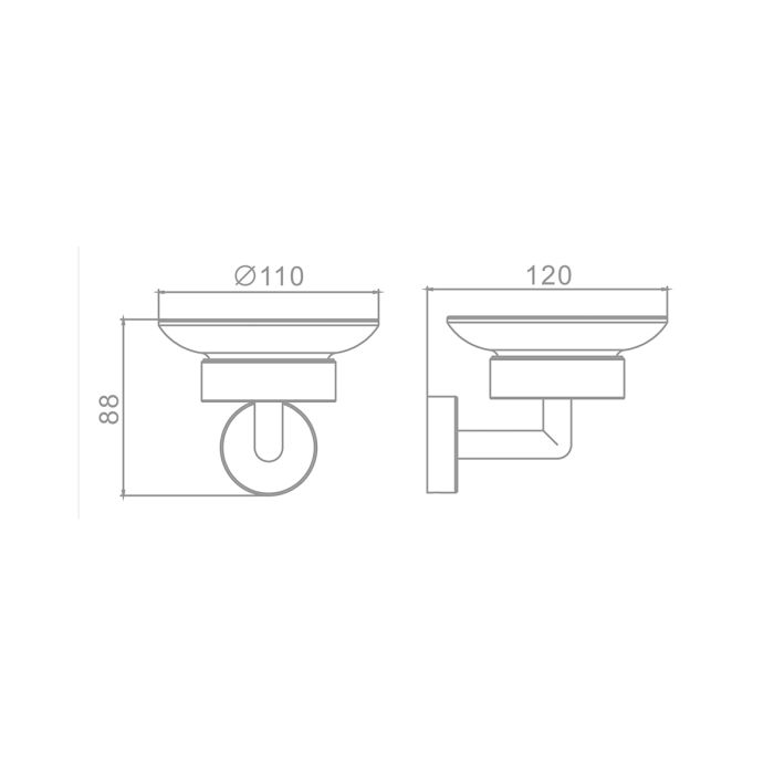 Держатель + Мыльница Raglo оружейная сталь R320.02.09