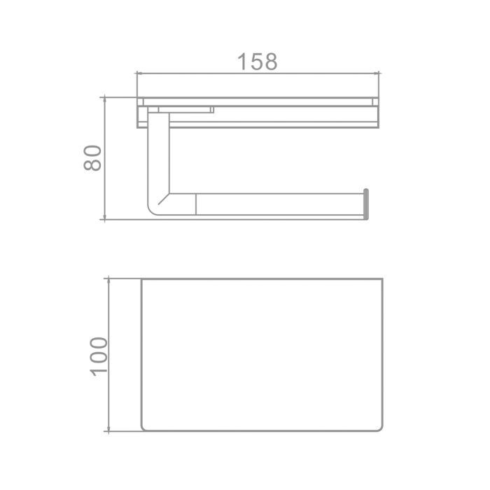 Бумагодержатель с полкой Raglo оружейная сталь R320.03.09