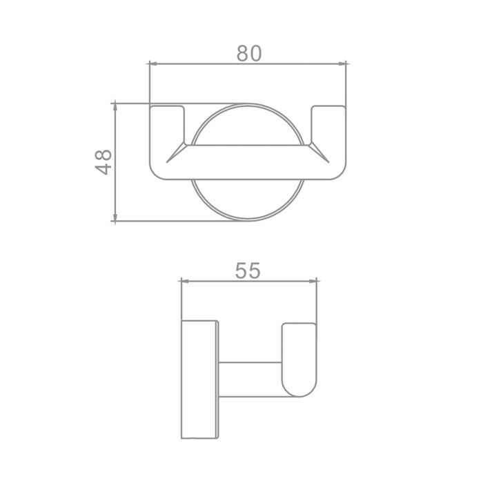 Крючок двойной Raglo сатин золотой R320.052.03