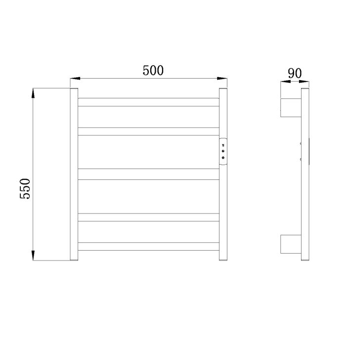 Полотенцесушитель электрический Raglo сатин R350.02.05 (500х550х90)