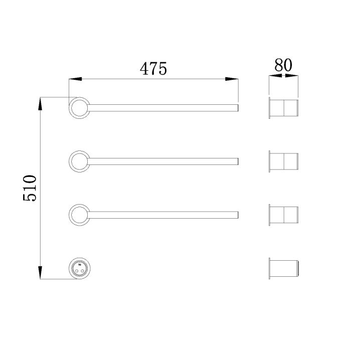 Полотенцесушитель электрический Raglo золотой сатин R350.51.03 (475х510х80)