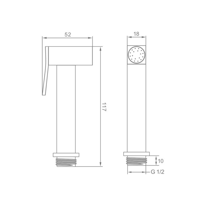 Гигиеническая лейка(латунь) Raglo хром R460.04