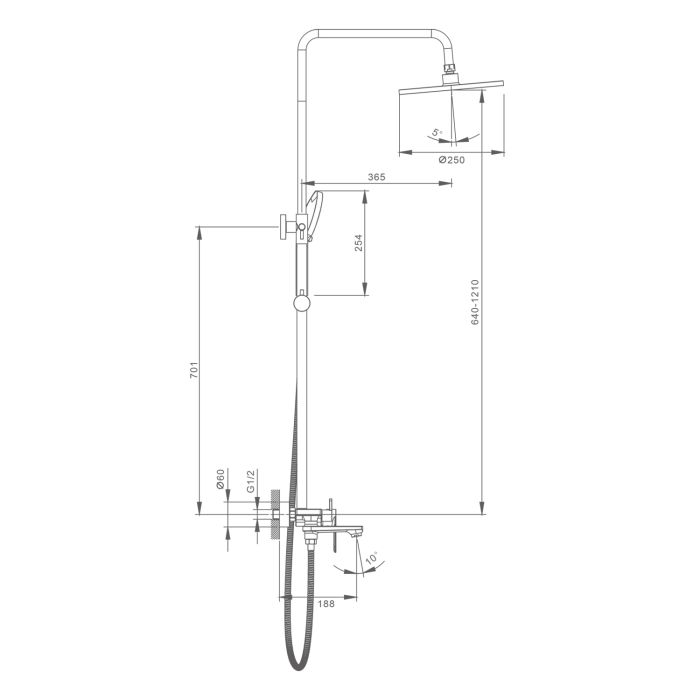 Душевая система Splenka хром S05.24