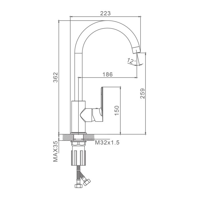 Смеситель для кухни Splenka хром S05.40