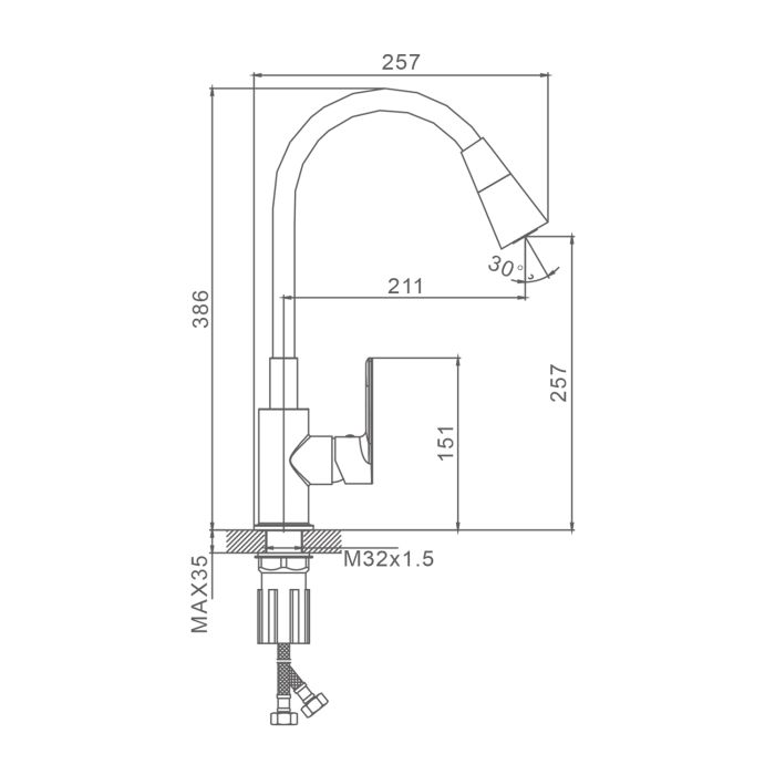 Смеситель для кухни Splenka хром S05.43