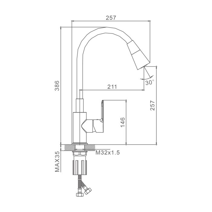 Смеситель для кухни Splenka хром S06.43