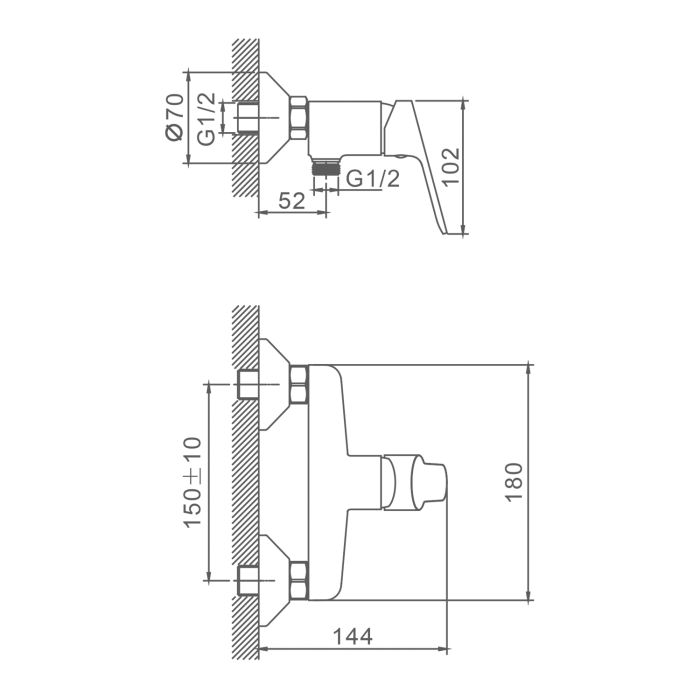 Смеситель для душа Splenka хром S07.20