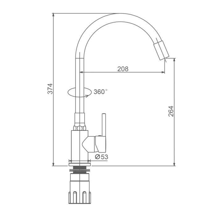 Смеситель для кухни Splenka сатин золото S201.4408.03