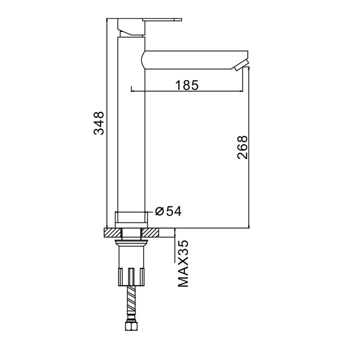Смеситель для раковины высокий Splenka черный S223.15.06