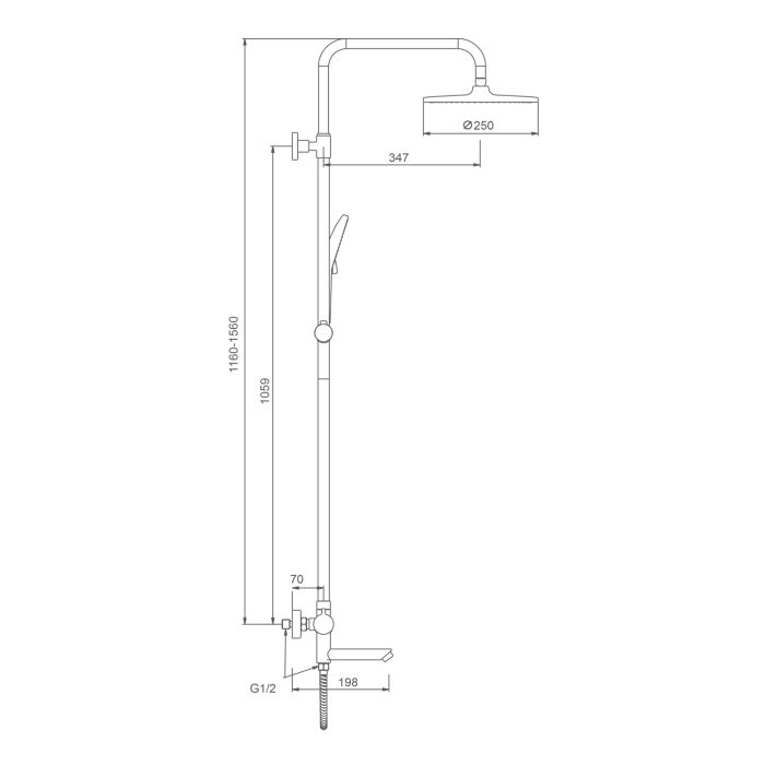 Душевая система с термостатом Splenka черный S223.26.06