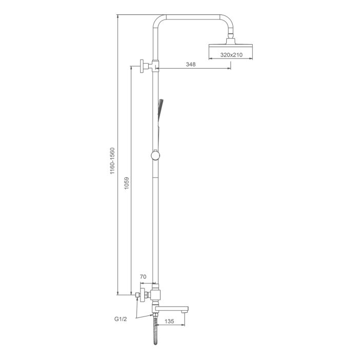 Душевая система с термостатом Splenka хром S224.26