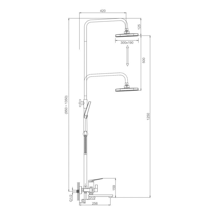 Душевая система Splenka серый S40.24.07
