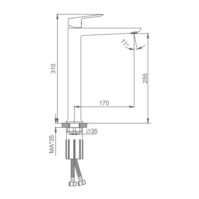 Смеситель для раковины высокий Splenka хром S41.15
