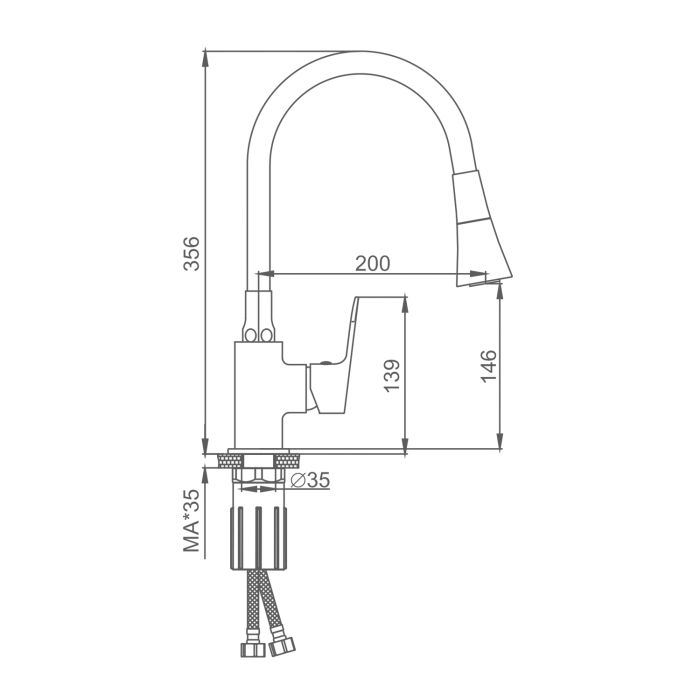 Смеситель для кухни Splenka хром S41.43