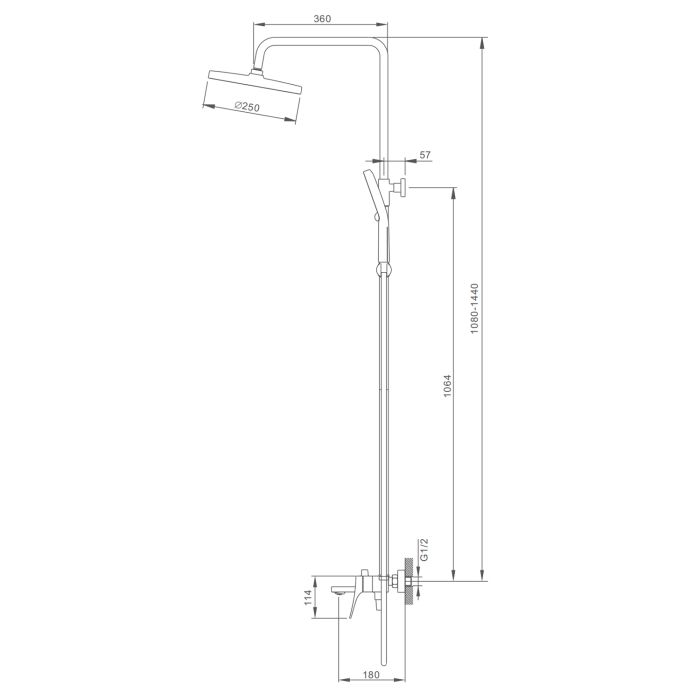 Душевая система Splenka хром S54.24
